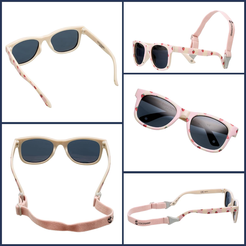 Polarized Baby Sunglasses UV400 Flexible Strap Infant Toddler 0 24M6
