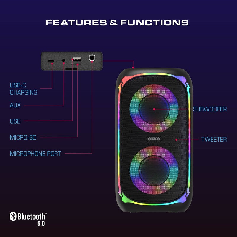 Sonic Bass V4 Portable Bluetooth Speaker – Wireless Party & Karaoke Speaker1