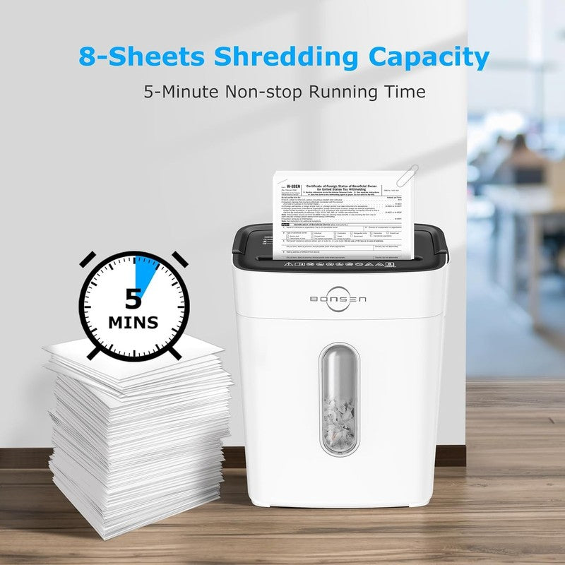 8 Sheet Cross Cut Paper Shredder P 4 Home Office Credit Card Small White1