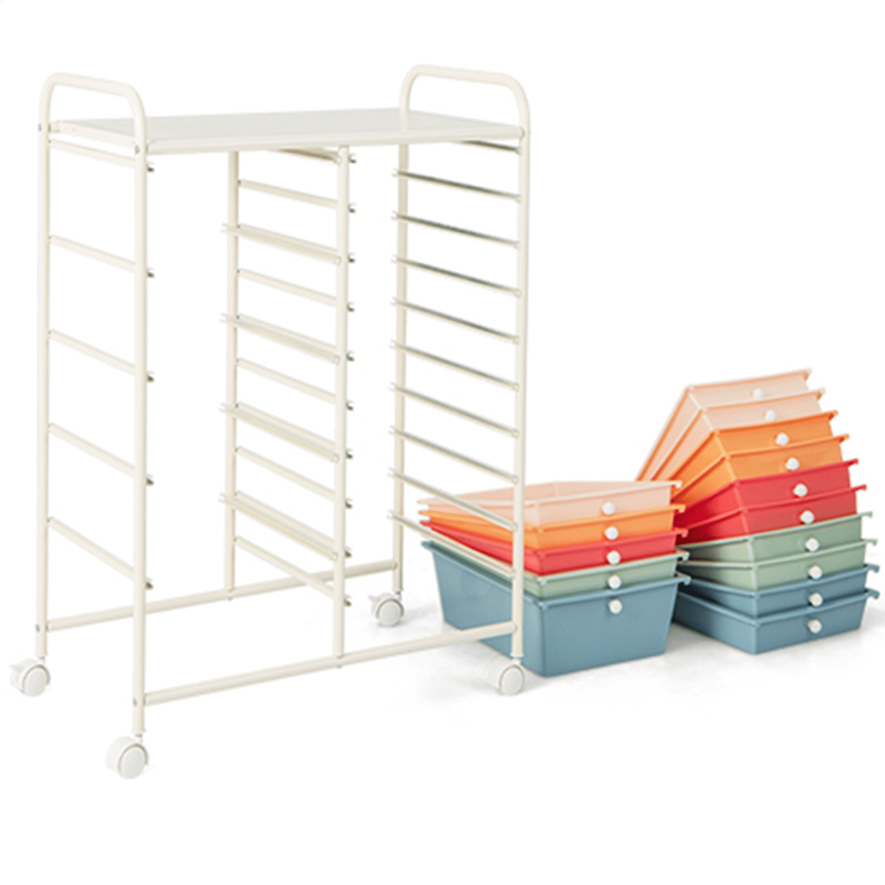 15 Drawer Rolling Storage Cart Tools Scrapbook Paper Office School Organizer Mul9