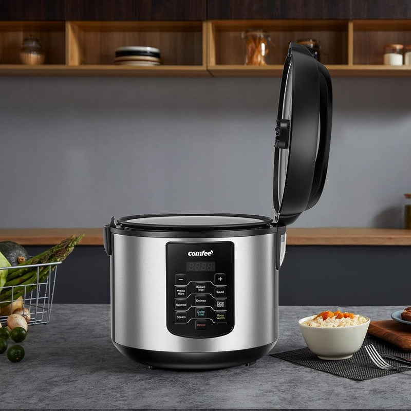 Rice Cooker 10 Cup/20 Cup Cooked 8 in 1 Steamer Sauté Warmer 5.2Qt Large7