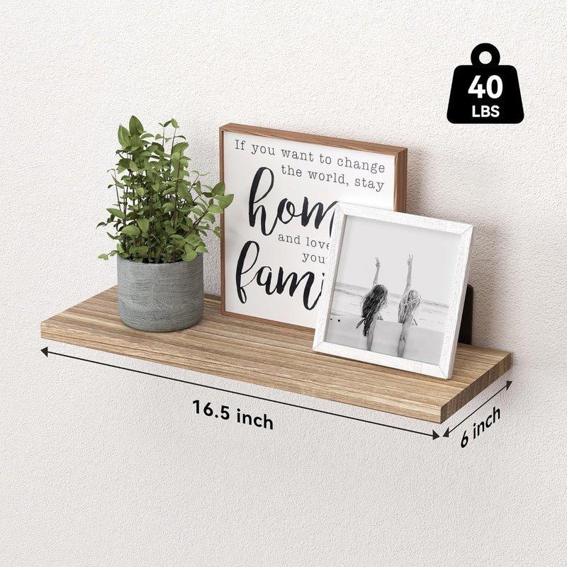 Wood Floating Shelves Set of 6, Shelves for Wall Decor, Farmhouse Shelf for Bedr2