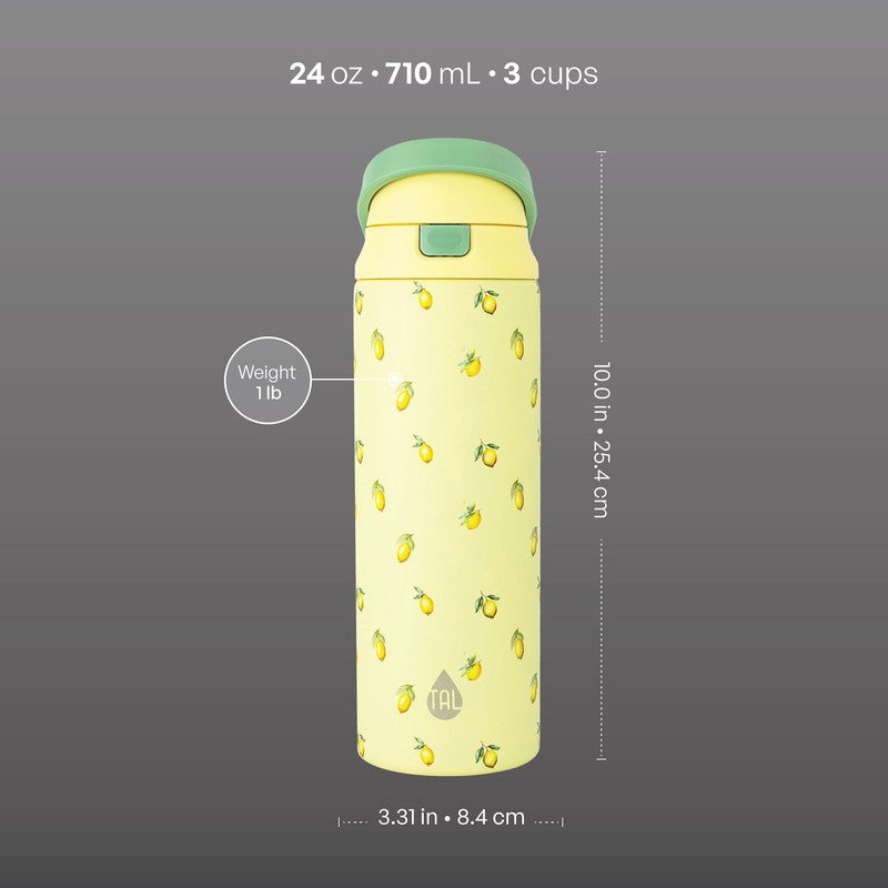 24Oz Stainless Steel 2-In-1 Water Bottle with Straw and Chug Lid, Lemon5