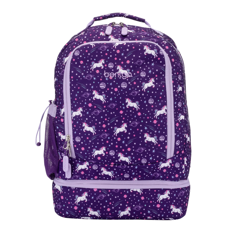 Kids Prints Unicorn Backpack W/ Lunch Box Purple (BGBKPAK UNI)0