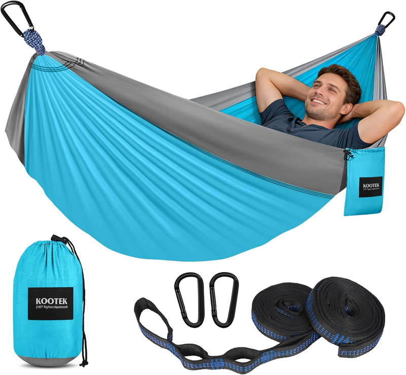 Portable Camping Hammock w/ Straps & Carry Bag Outdoor Hiking Beach Gear11