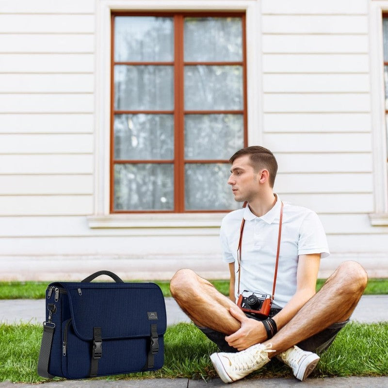 Messenger Bag Men 15.6 Inch Laptop Water Resistant Crossbody Satchel Blue2