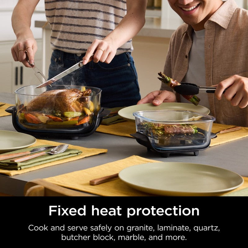 Crispi 3-in-1 Portable Air Fryer, 4QT & 5 Cup, Denim Blue FN100ND7