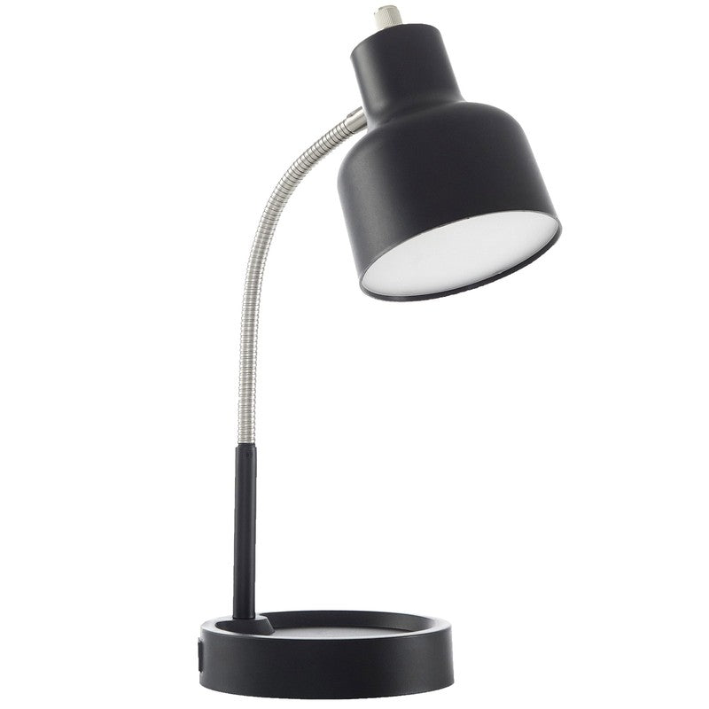 9.5in Energy Efficient LED Desk Lamp Gooseneck Black Glass0