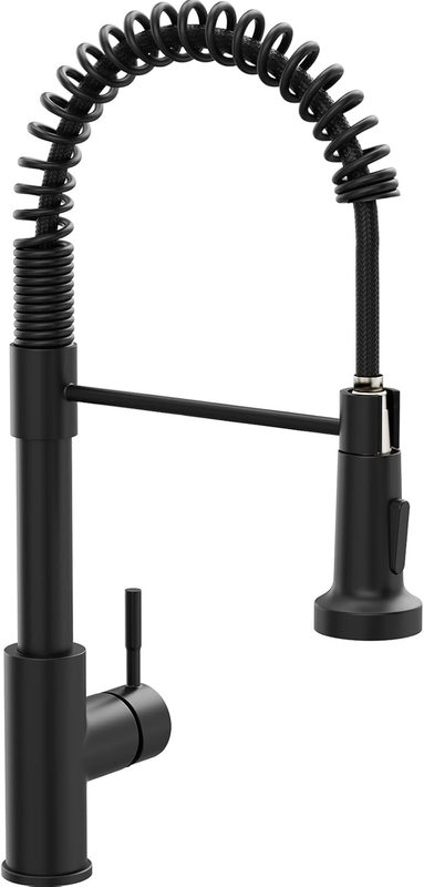 Black Kitchen Faucet Pull Down Sprayer Single Hole for Farmhouse RV Utility10