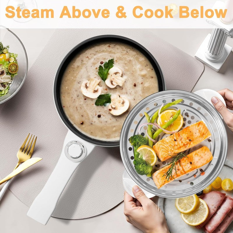 Electric Hot Pot 1.5L Steamer Non Stick Sauté Pan Noodle Cooker Power Control3