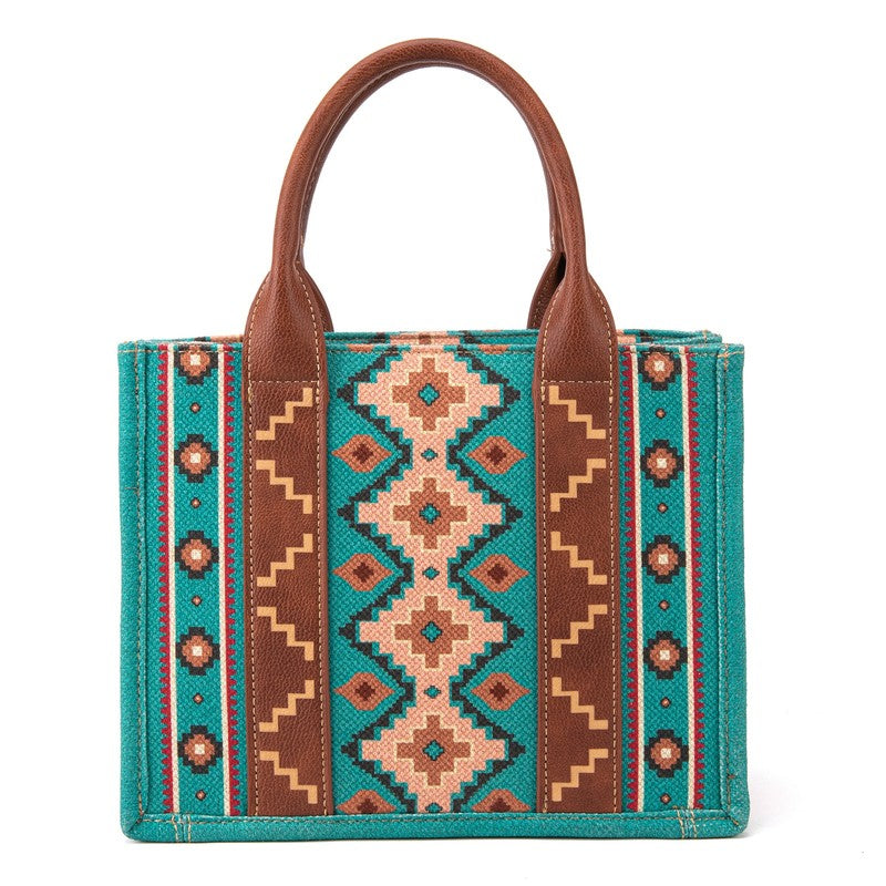 Wrangler Aztec Tote Bag for Women Boho Shoulder Purses and Handbags, Turquoise4