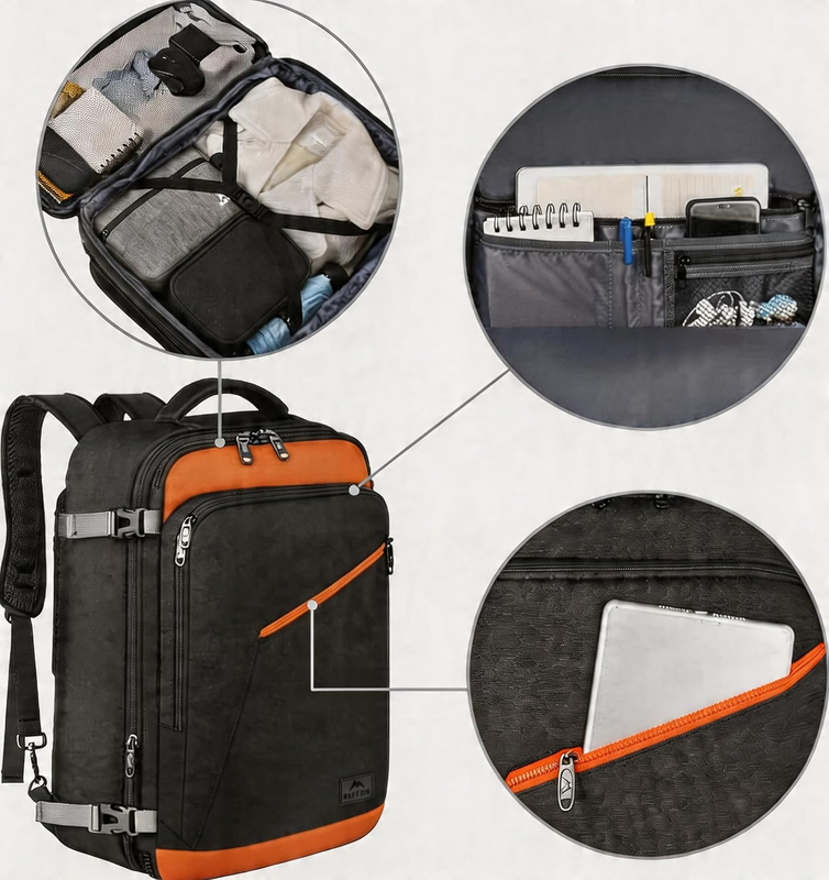 Carry On Backpack Airline Approved Expandable Travel Bag6