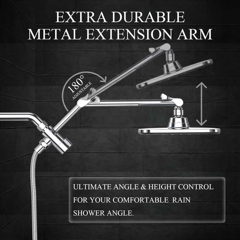 Wide High Pressure Rain Shower Head with Handheld, Handheld Shower Heads with Mu3