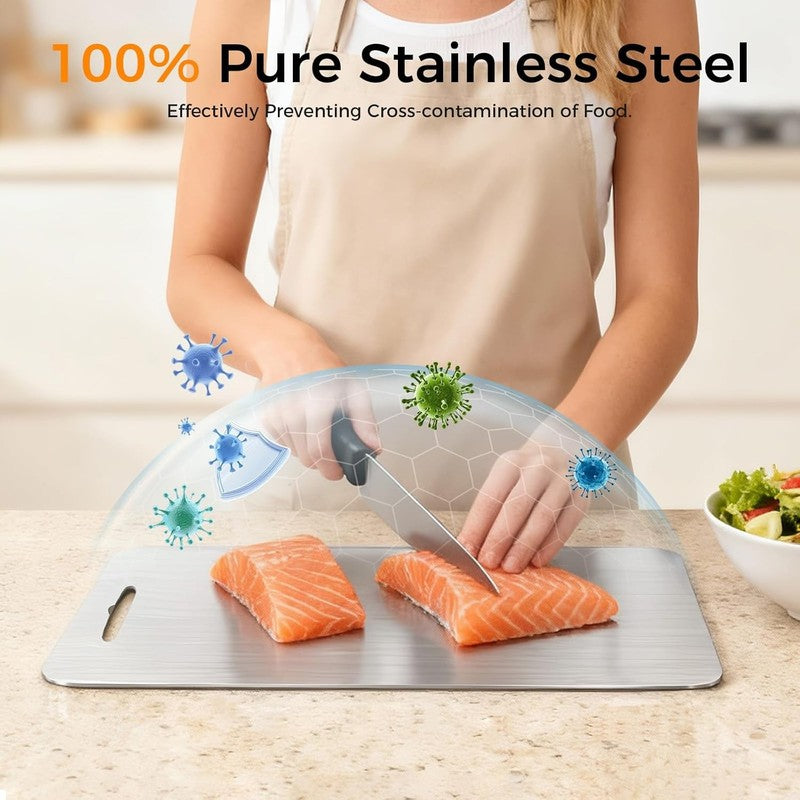3 Pack Stainless Steel Cutting Boards – Double Sided, Food Grade, Dishwasher 5