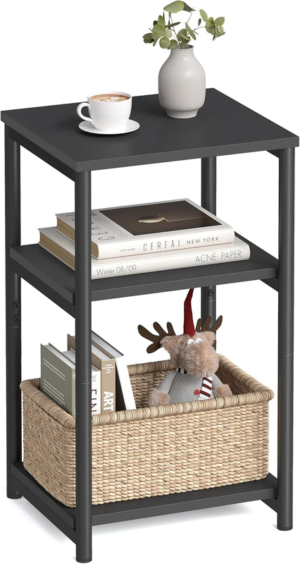 Side Table, Tall Nightstand, Black End Table for Living Room & Bedroom0