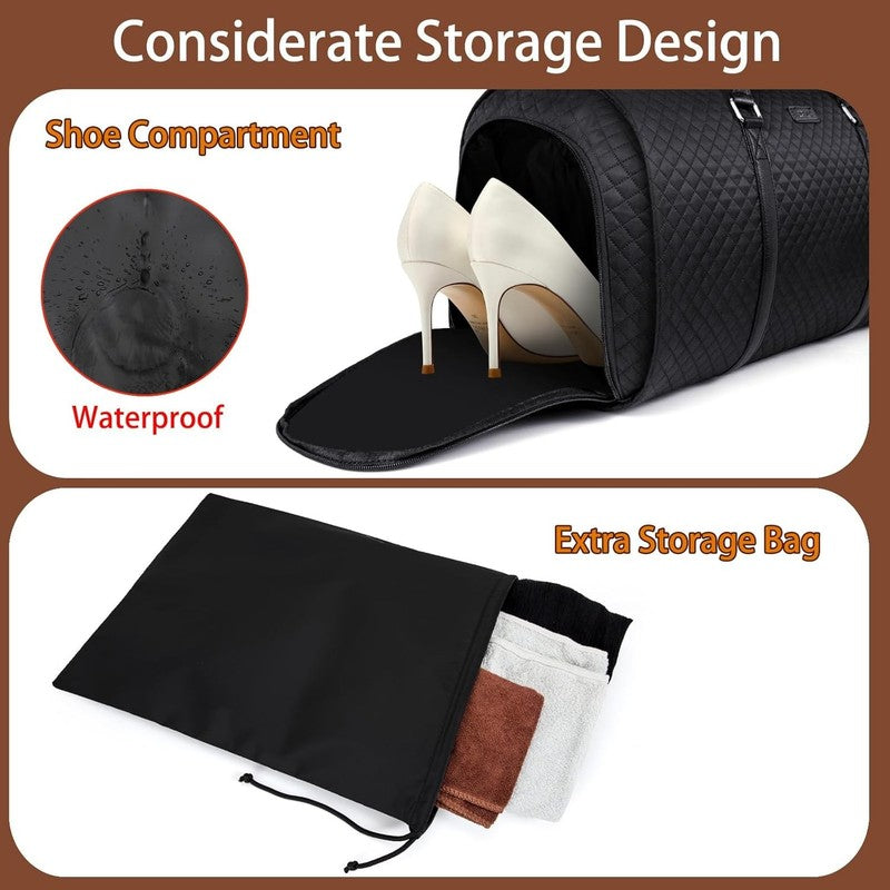 2in1 Garment Duffle Bag w/ Shoe Compartment 4Pc Set Travel Carry On1
