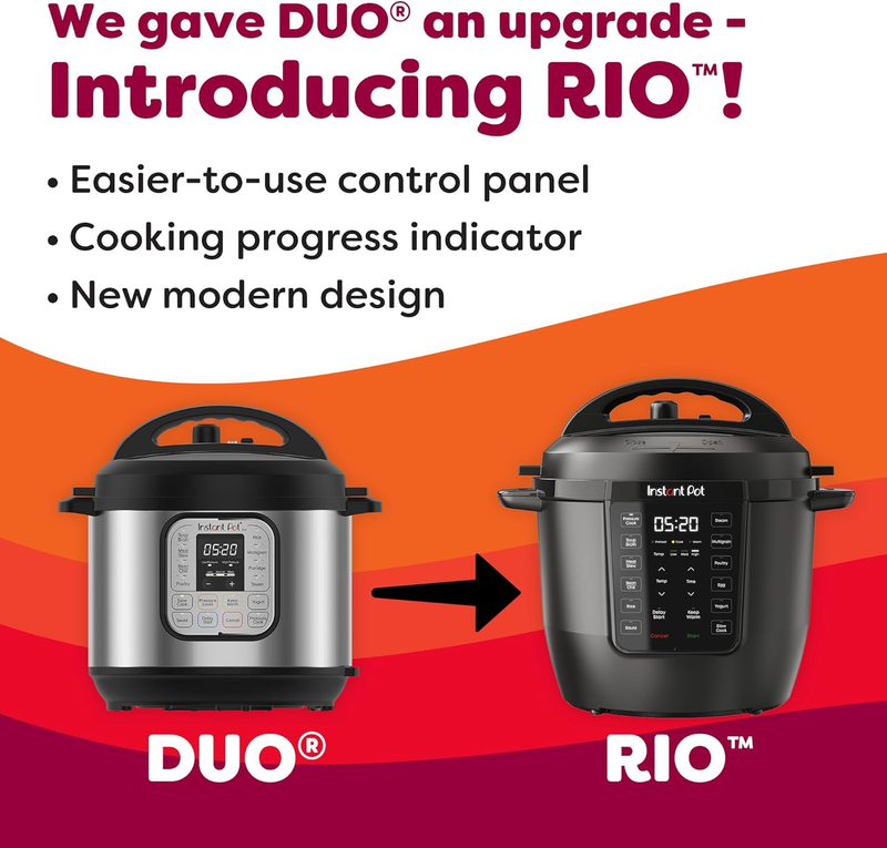 6QT RIO 7 in 1 Multi Cooker Pressure Slow Cook Sauté Steam Rice Yogurt Black6