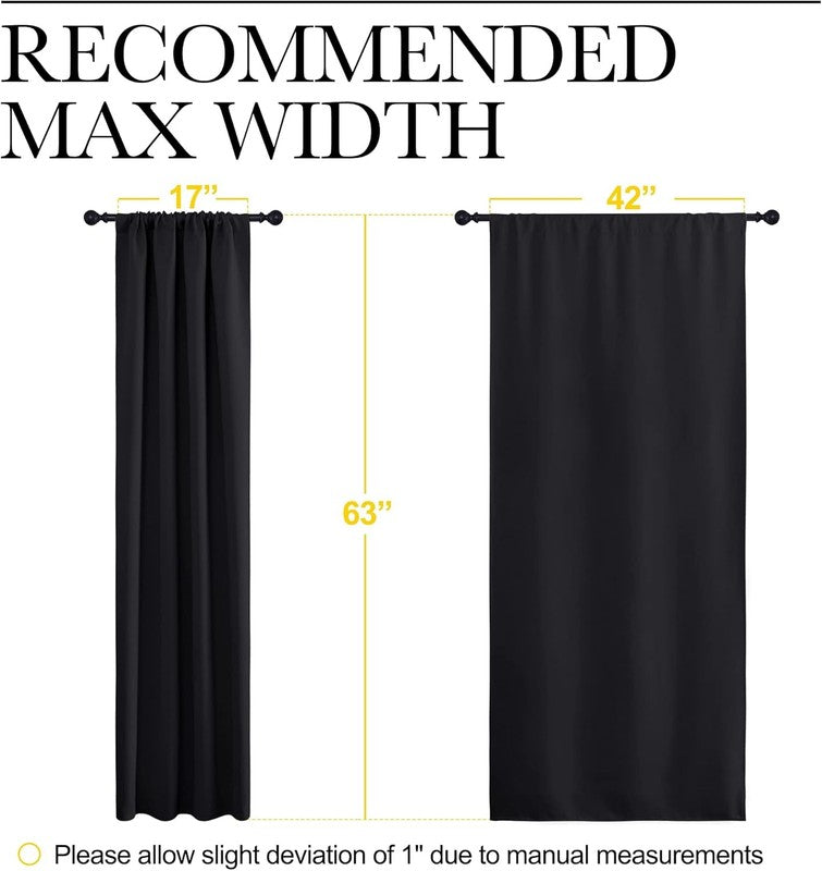 Halloween Black Blackout Curtains - Thermal Insulated Drapes (2 Panels, 42x63)6