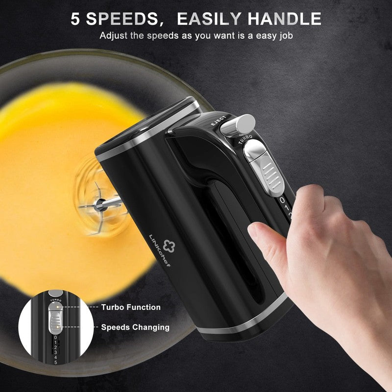 Hand Mixer, 450W Turbo Electric Handheld Mixer, 5 Speed Electric Mixers for Kitc8