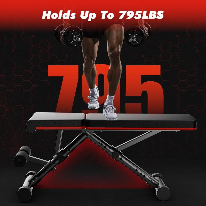 Adjustable Weight Bench 795LB Foldable Incline Home Gym Workout Bench1