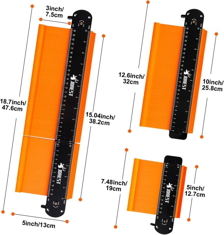 Connectable Contour Gauge (10+5 Inch), Gifts Ideas for Men Dad Handyman Husband 8