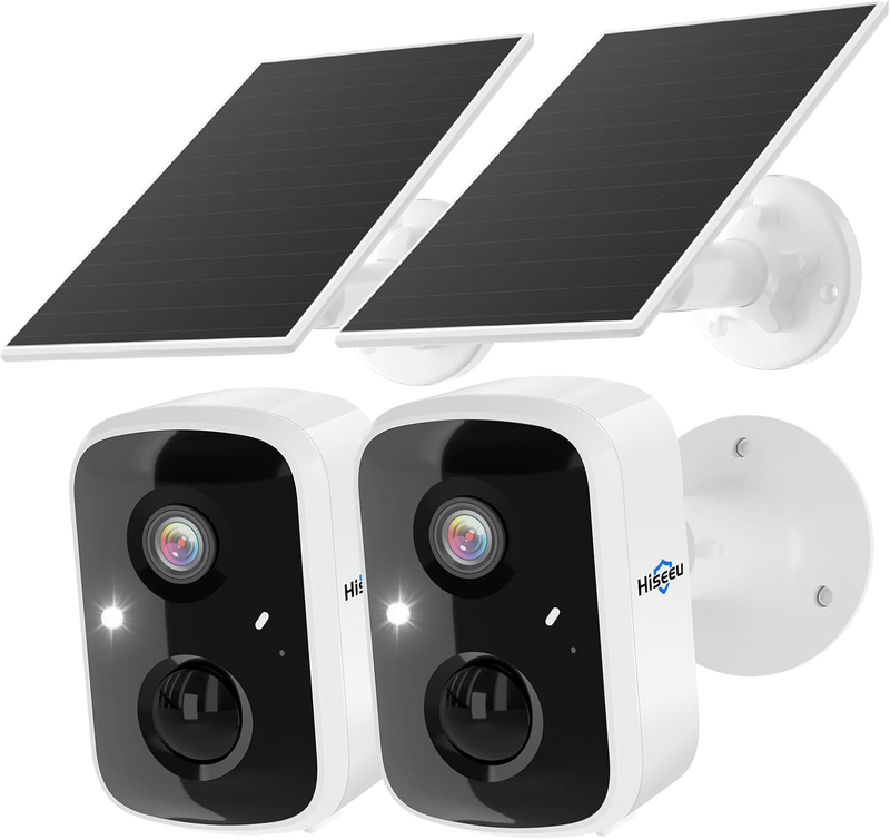 Solar Security Cameras Wireless Outdoor 2 Pack, Battery Powered 3K 4MP Wifi Came7