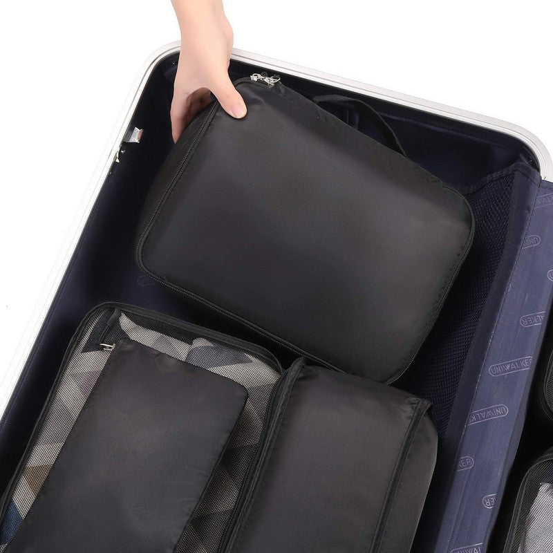 Jet Black 8 Piece Packing Cubes Set for Organized Travel Essentials5