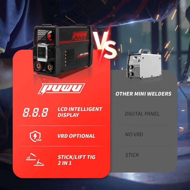 110V 135A Stick & TIG Welder with Digital Screen, Overheat Protection & Hot Star1