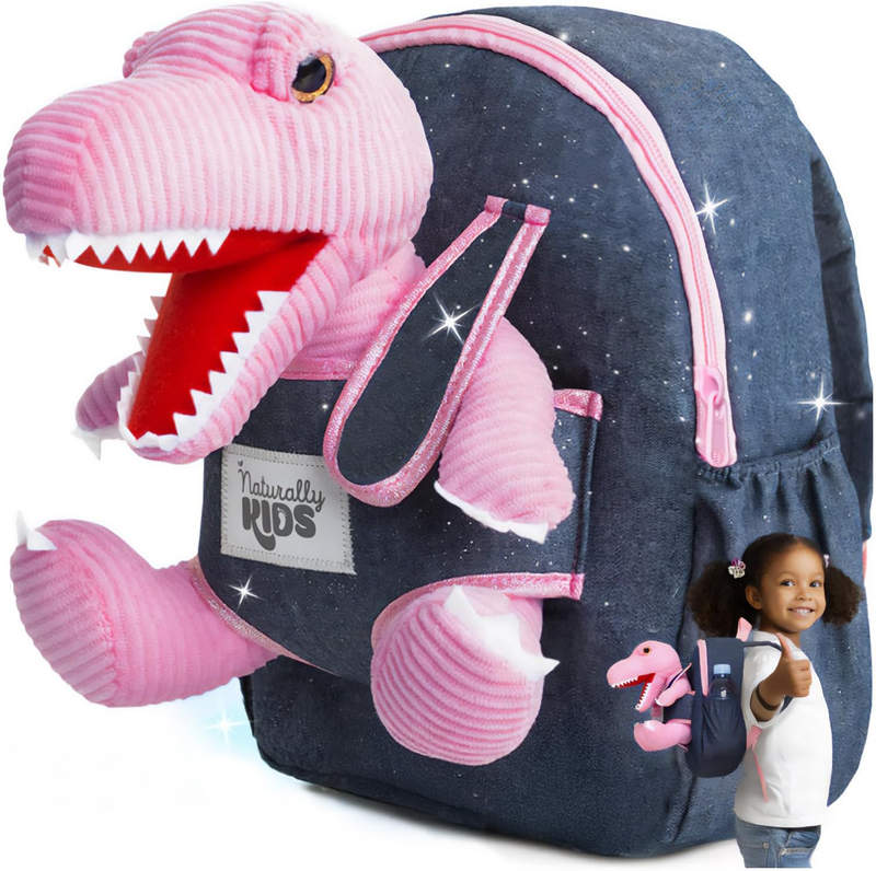 Pink Dinosaur Toddler Backpack Plush Toy Gift for Girls Ages 2 50