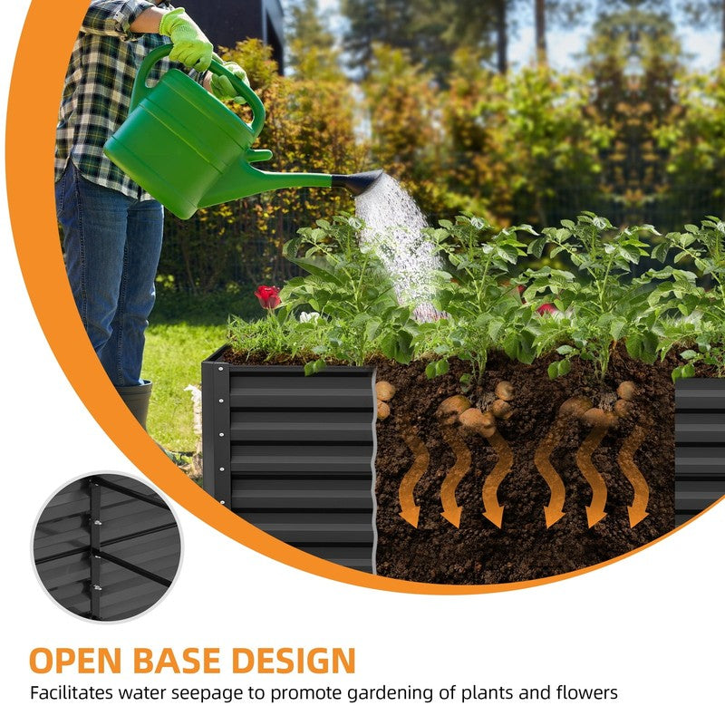 2-Pack 6Ftx3Ftx2Ft Large Raised Garden Bed Kit,Outdoor Galvanized Metal Patio Pl3