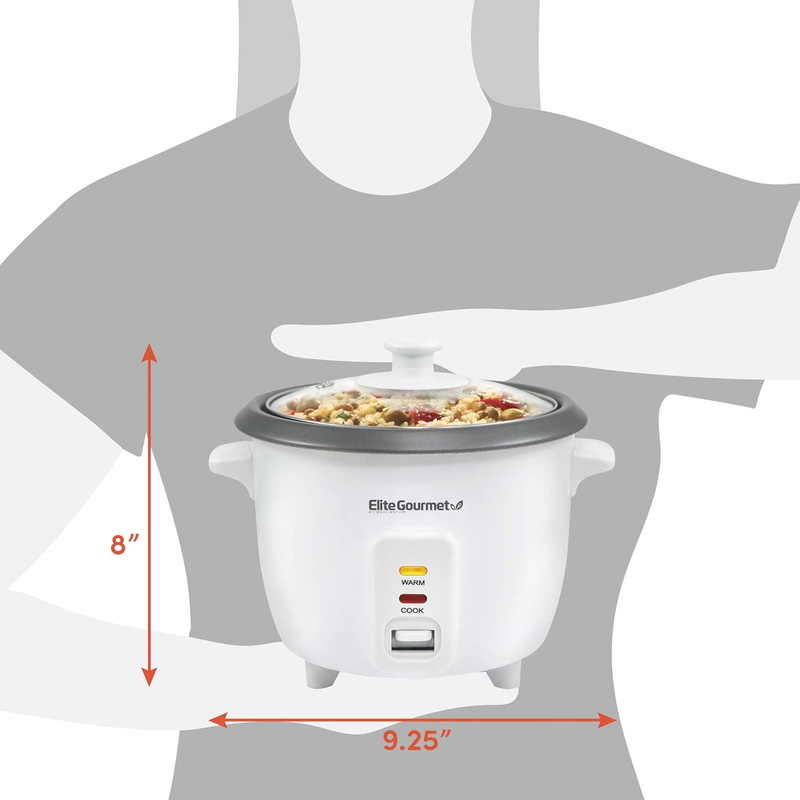 ERC-006NST Maxi-Matic Electric Rice Cooker with Non-Stick Inner Pot Makes Soups,7