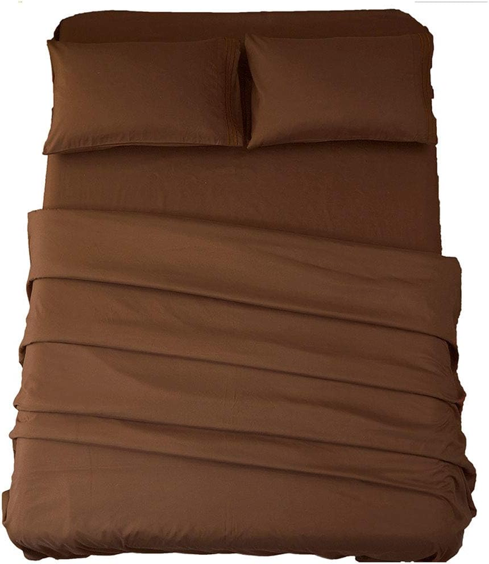 Super Soft 1800 Thread Count Microfiber Queen Sheets   4 Piece, Brown10