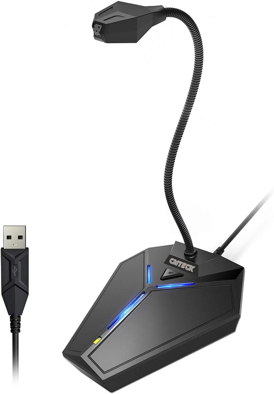 USB Computer Microphone, Plug & Play PC Laptop Mic w/ Mute Button LED, 1.8M0