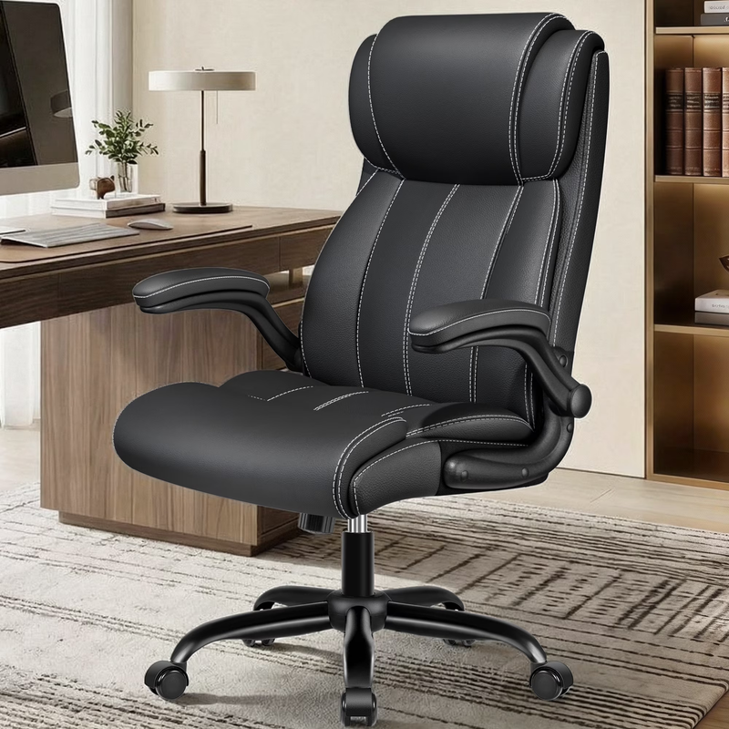 Big and Tall Office Chair 350LBS, Comfy Heavy Duty Executive Desk Chair with Adj9