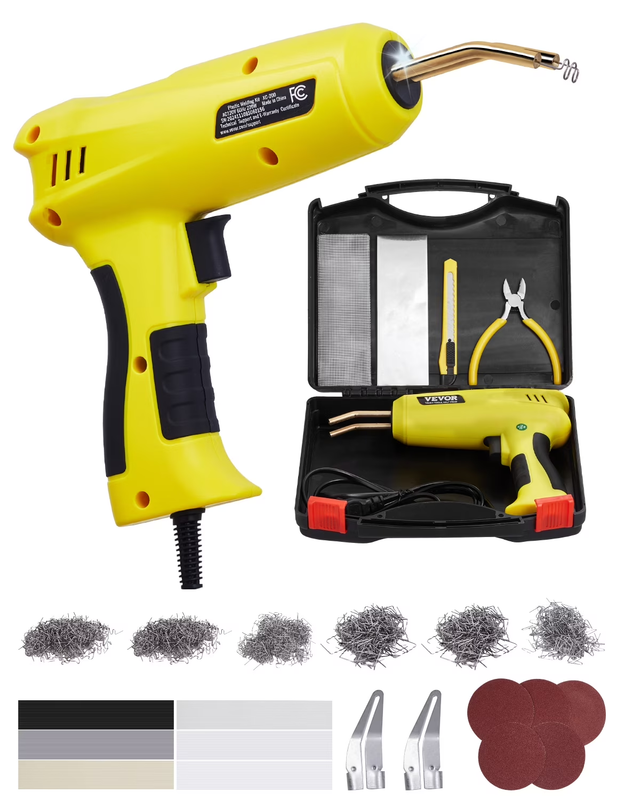 Plastic Welding Kit, 220W Plastic Welder Gun with 1200PCS Hot Staples & 76PCS We11