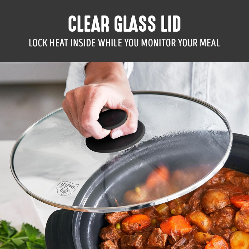 6QT Slow Cooker, Non-Toxic Pfas-Free Ceramic Nonstick Removable Interior Bowl, P8