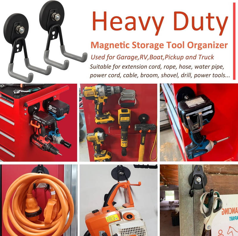 Heavy Duty Magnetic Hooks,Strong Large Magnet Hooks for Power Drill,Garden Tools4