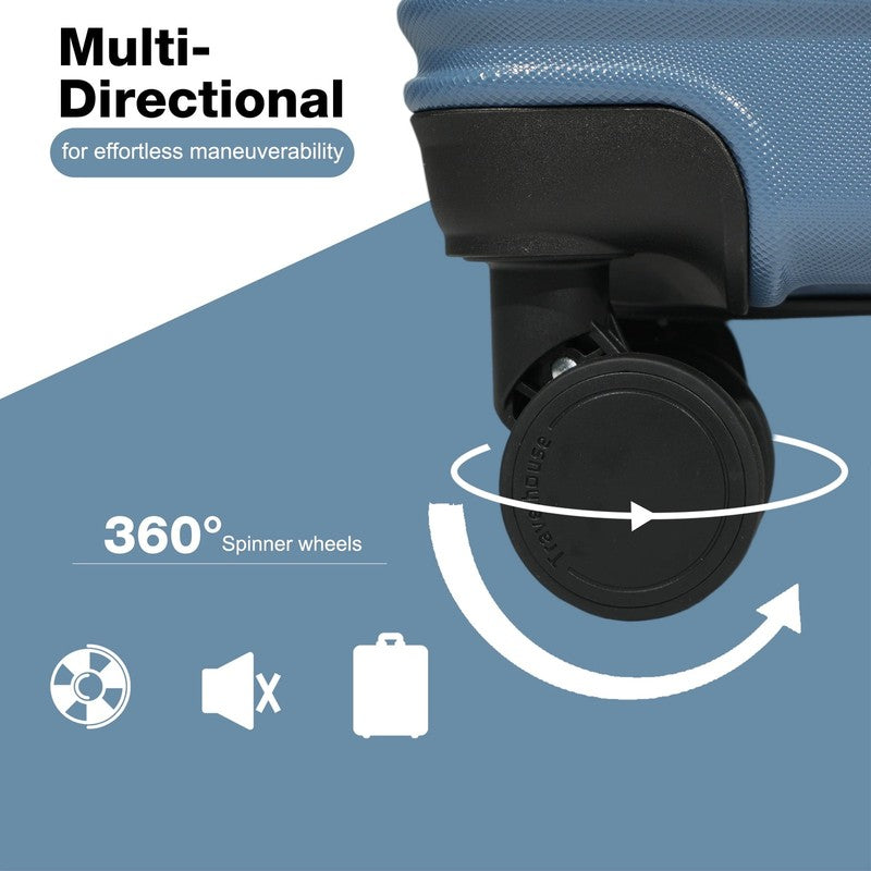 20" Underseat Hard Sided Carry On Luggage, Spinner Wheels, Abs,Blue4