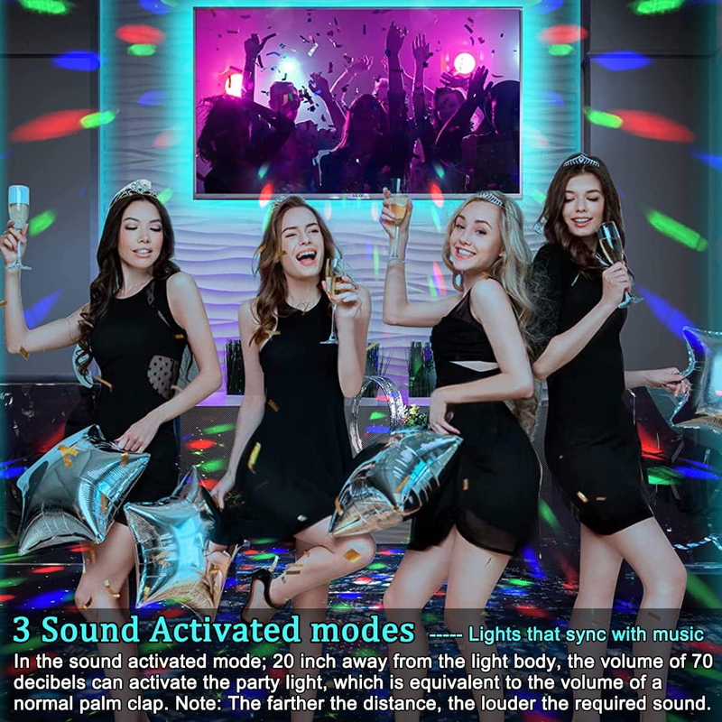Party Lights Dj Disco Ball Light with Pattern Projection and Sound Activated,  R4