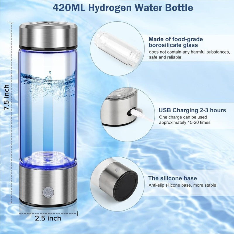 Portable 2025 Hydrogen Water Generator Bottle with SPE PEM Technology, 420ml4