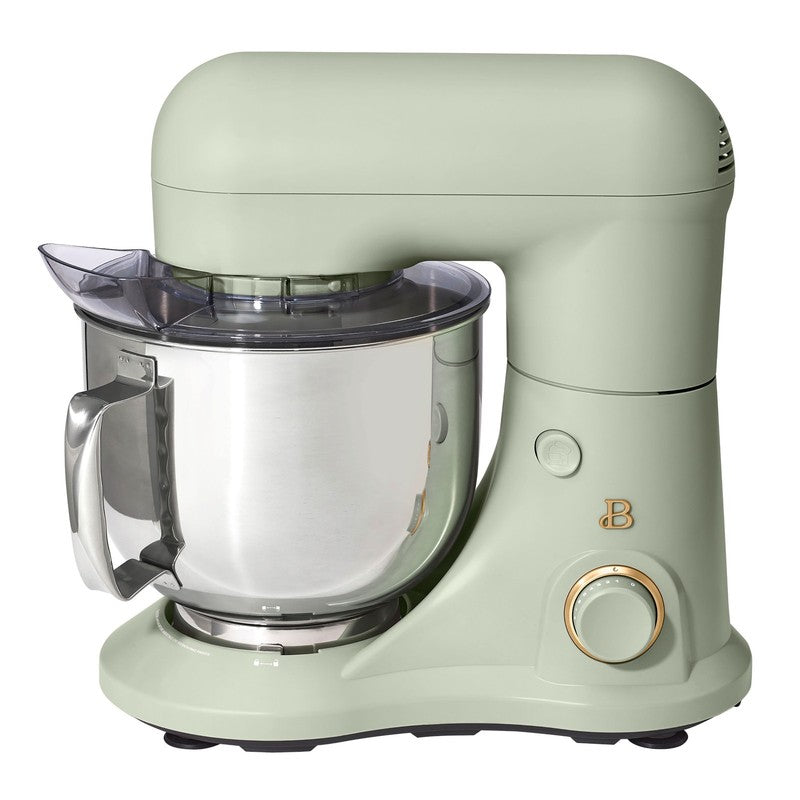 Beautiful 5.3 QT Stand Mixer w/ Flat Beater, Dough Hook by Drew Barrymore Sage0