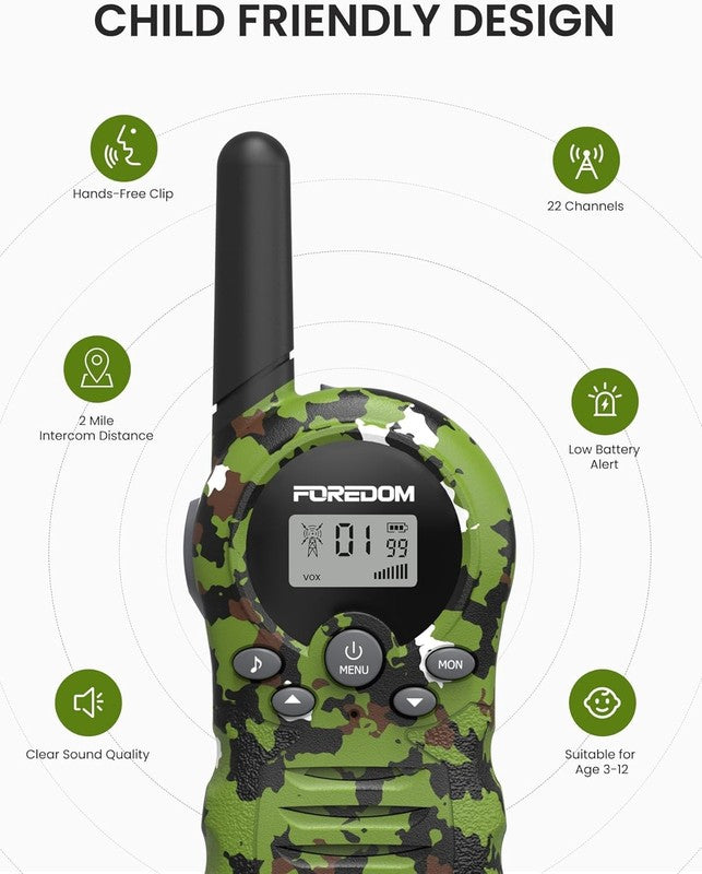 Kids Walkie Talkies 3 Pack Long Range Toy Radios Boys & Girls 3 12 Army2