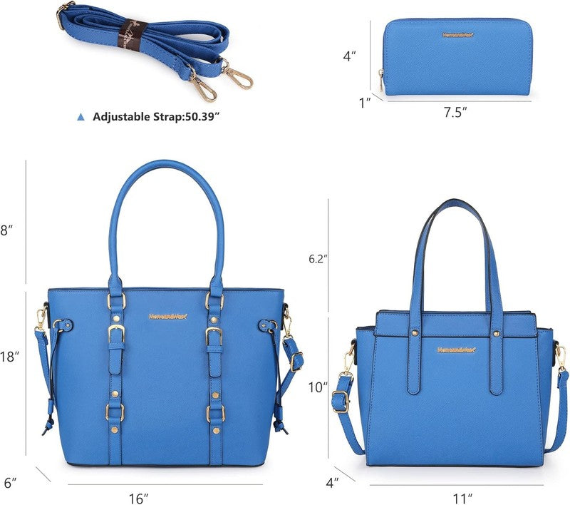 3PCS Purses for Women Tote Bag and Wallet Set Shoulder Satchel Handbags4