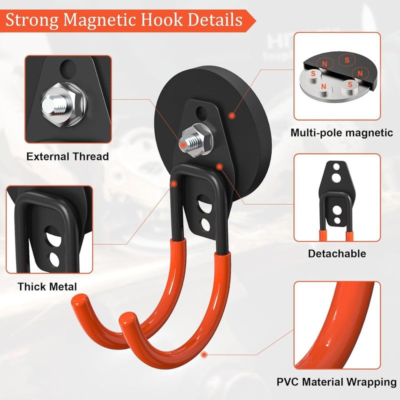 Heavy Duty Storage Magnetic Utility Hooks Large Garage Magnet Hooks with Anti-Sl2