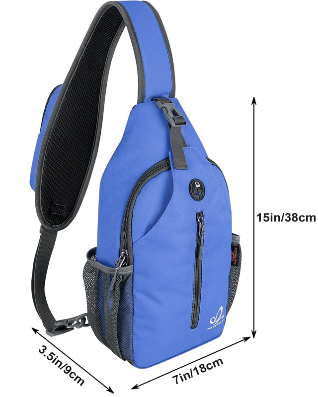 Unisex Hiking Travel Nylon Sling Bag Cross Body Shoulder Chest Bag,Indigo2