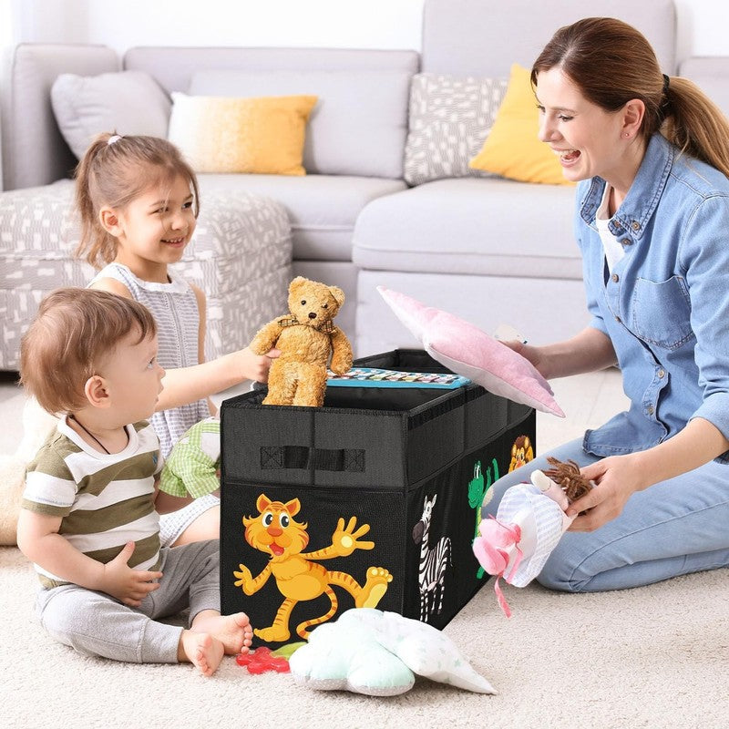 Extra Large Toy Box Collapsible Dinosaur Storage Organizer Kids Bin Black8