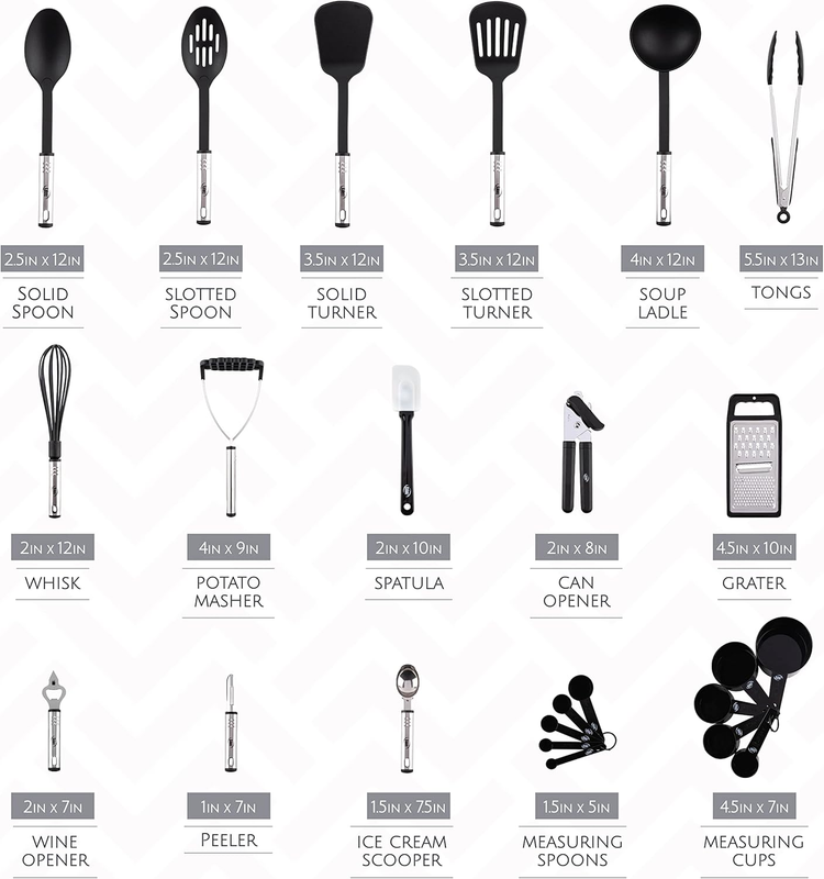 24PC Kitchen Utensil Set Nylon Stainless Steel Cooking Gadgets Tools1