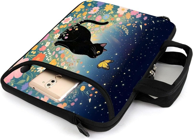 15.6 Laptop Sleeve Case Cat Shoulder Strap Handle Accessory Pocket3