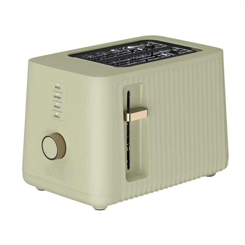 2-Slice Toaster, Extra-Wide Slots with Removable Crumb Tray, Eucalyptus Green0