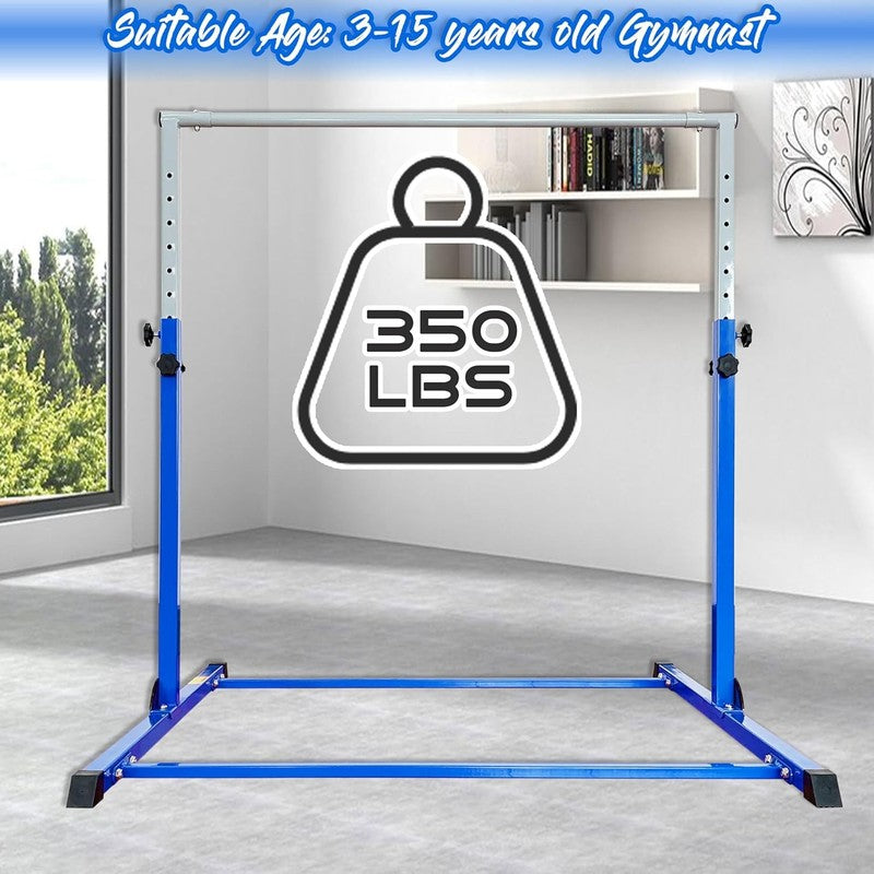 Kids Gymnastic Bar 4FT Wide 5FT Adjustable Kip Bar 350lb Home & Club Use1